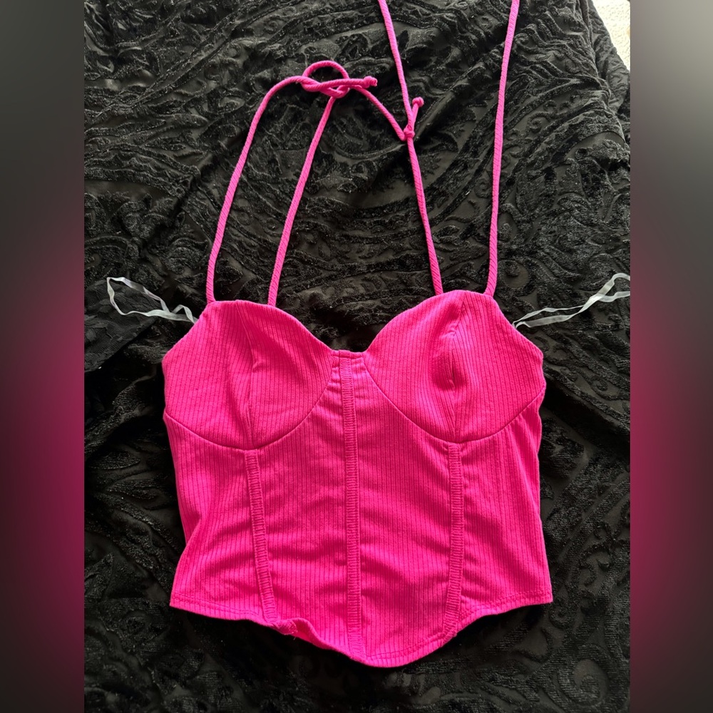 Pink tie top